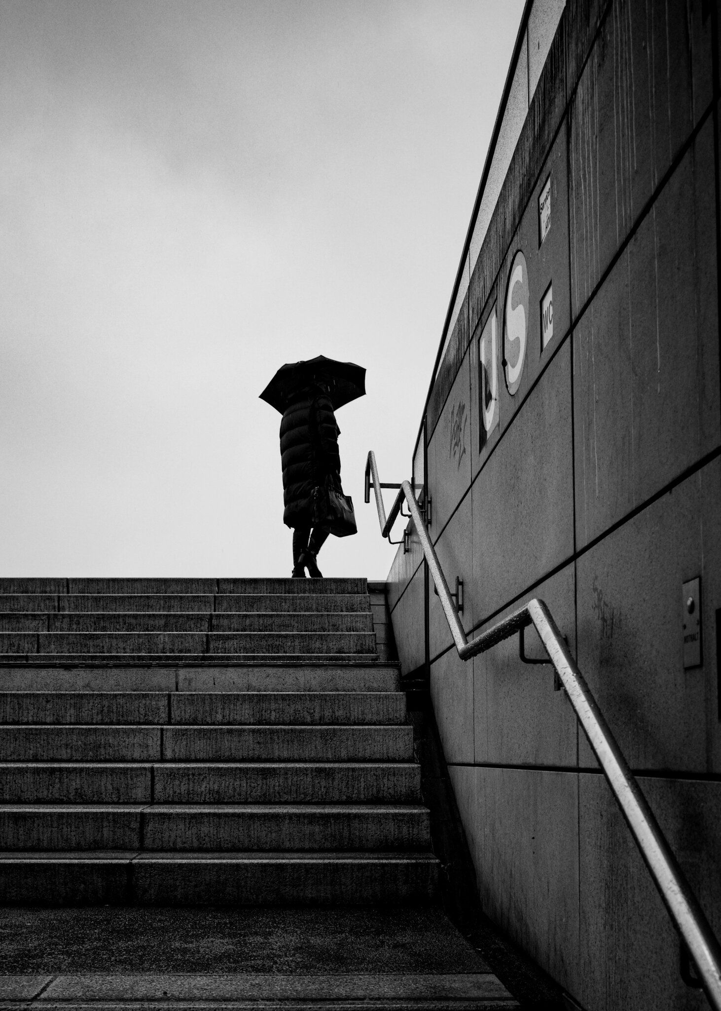 Silhouette auf Hamburger Treppe